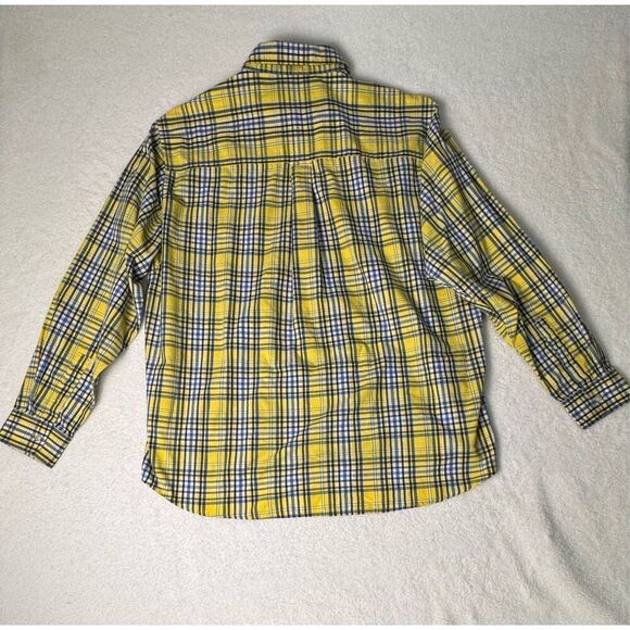 Chaps Mens Easy Care Yellow Plaid Shirt, Size XXL - Picture 4 of 10